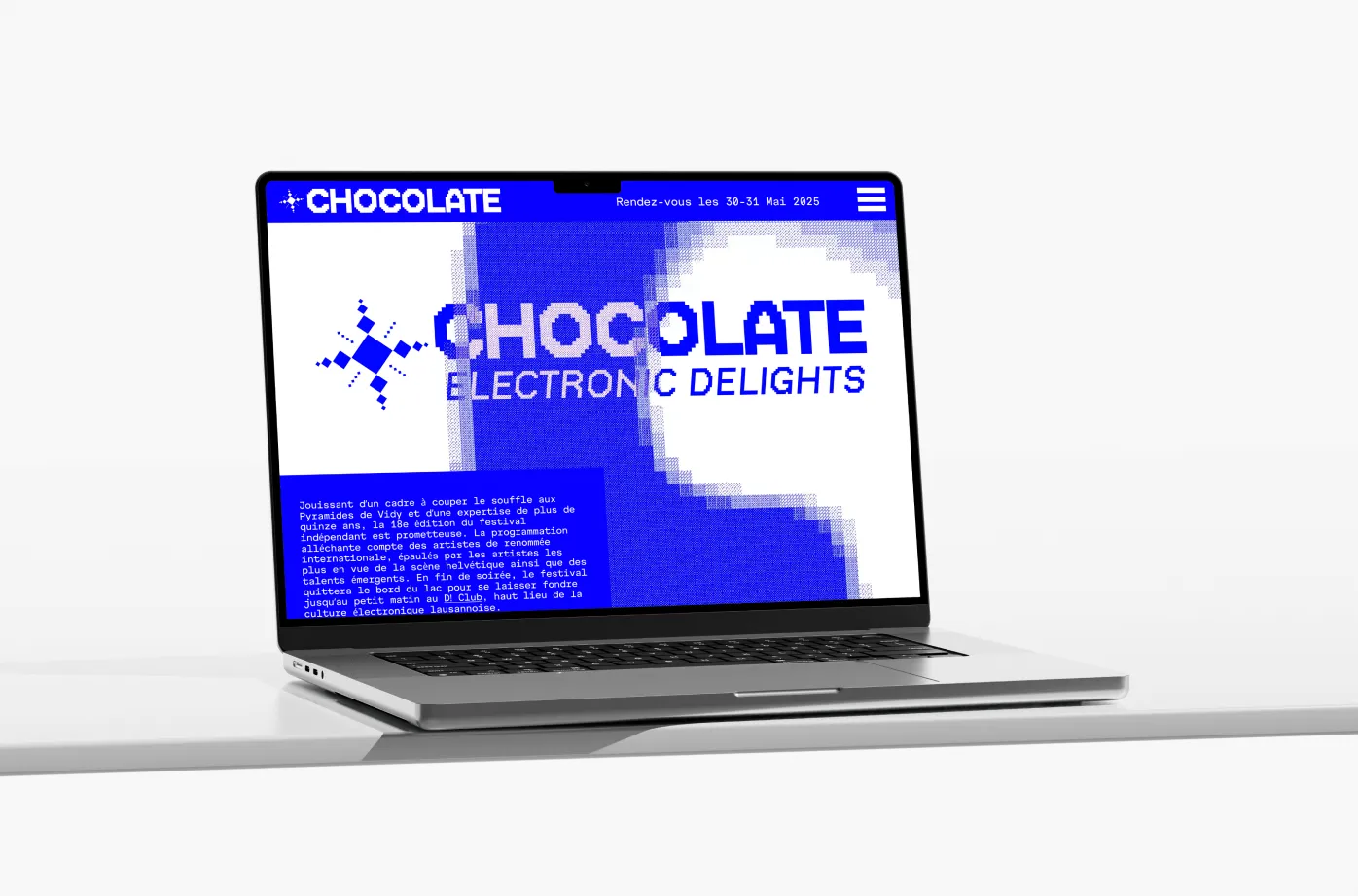 Une image du site Chocolate dans un mackbook.